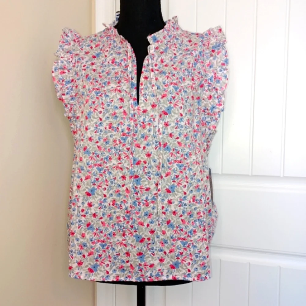 NEW BB Dakota Steve Madden Multicolor Ruffled Top Womens Sz Lg NWT - Picture 2 of 11